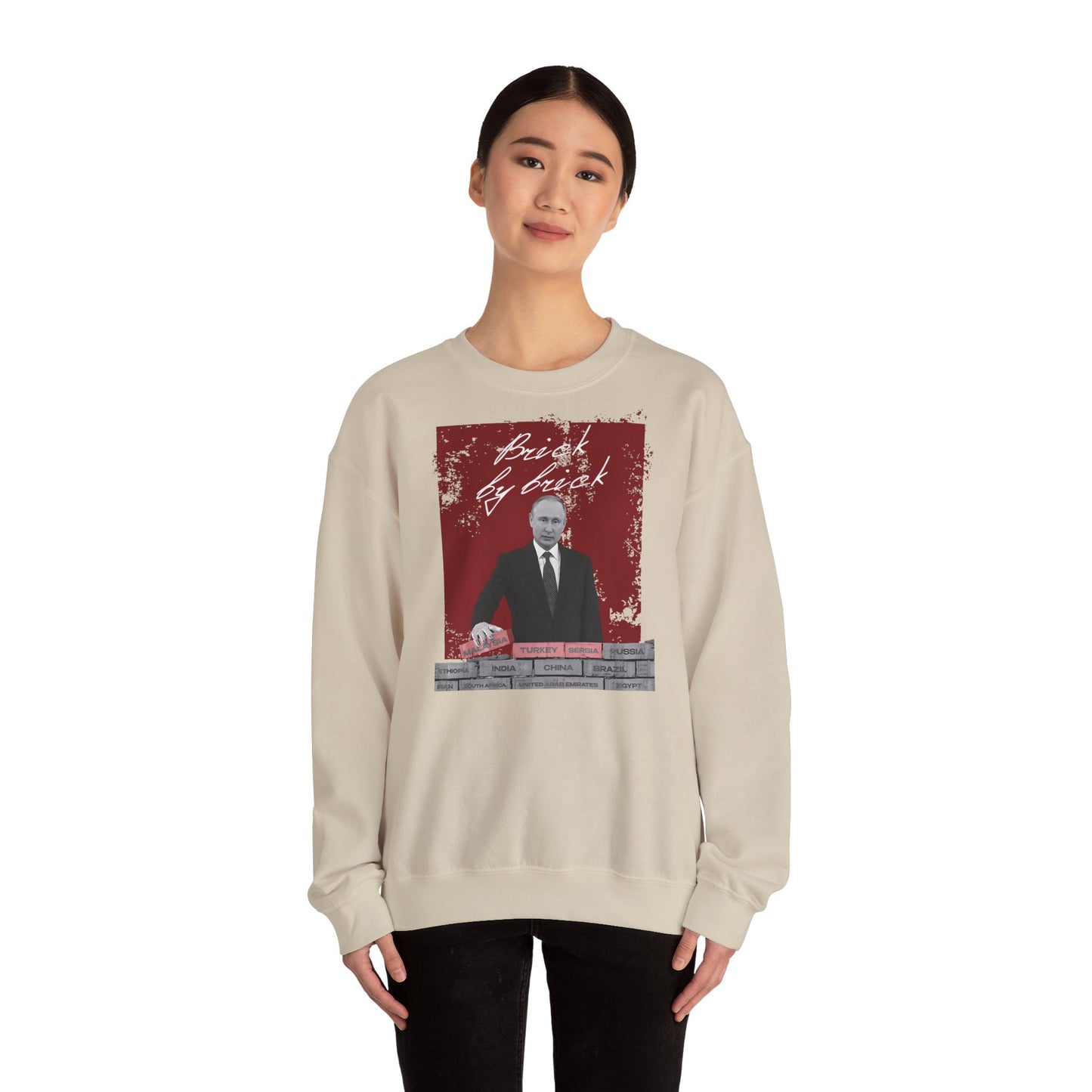 Brick by brick, Sudadera unisex con cuello redondo Heavy Blend™