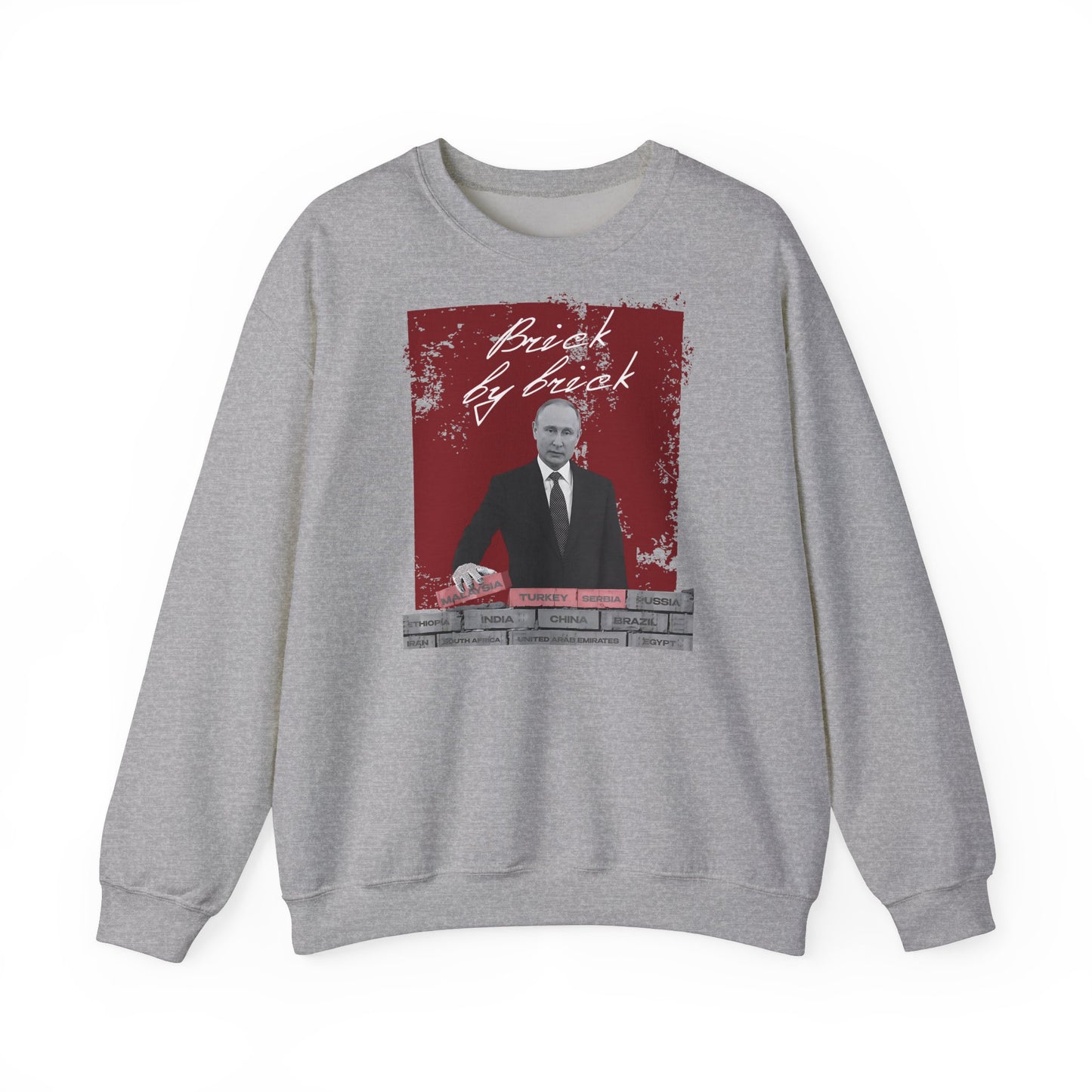Brick by brick, Sudadera unisex con cuello redondo Heavy Blend™
