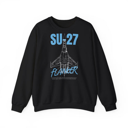 SU-27, sudadera unisex con cuello redondo