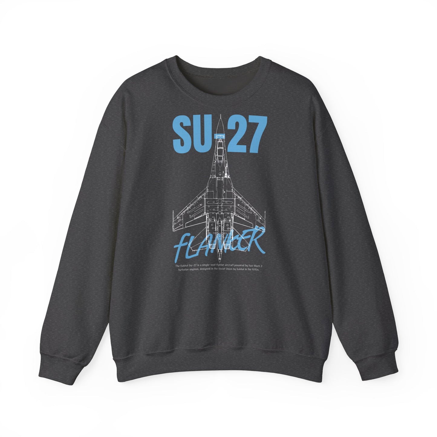 SU-27, sudadera unisex con cuello redondo