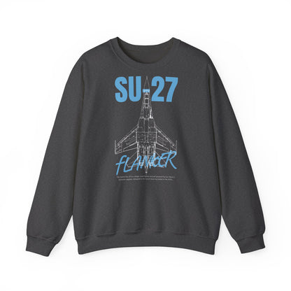 SU-27, sudadera unisex con cuello redondo