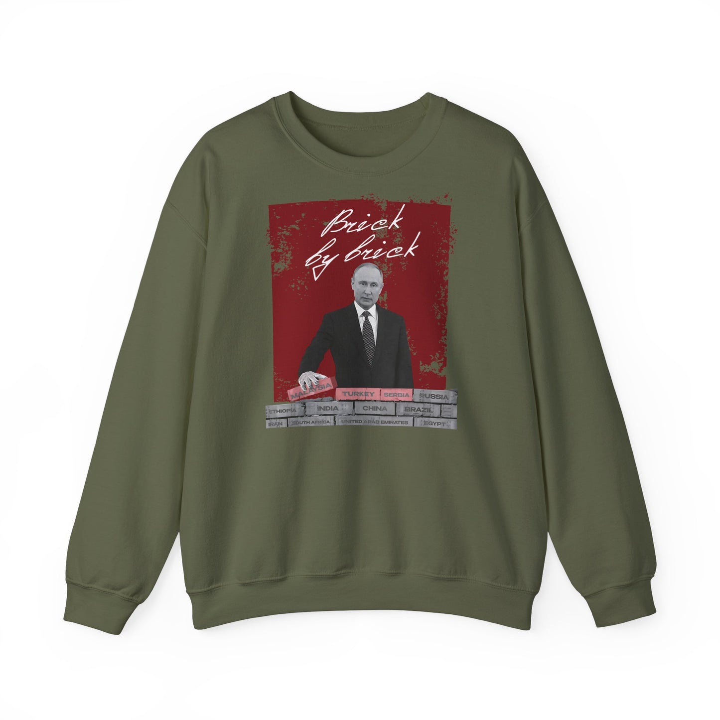 Brick by brick, Sudadera unisex con cuello redondo Heavy Blend™