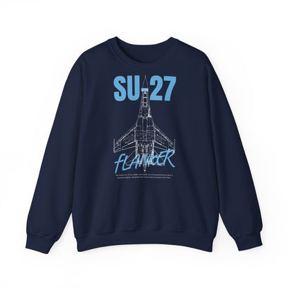 SU-27, sudadera unisex con cuello redondo
